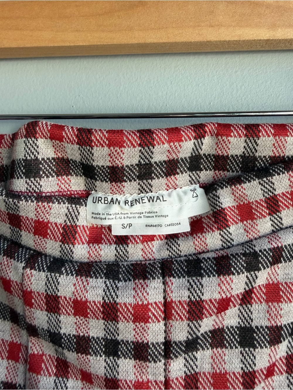 Red Plaid Stretch Flare Pants - Picture 4 of 6